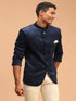 Men's Blue Polka Dot Printed Velvet Jodhpuri